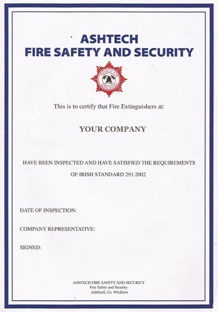 Fire Extinguishers Certificate